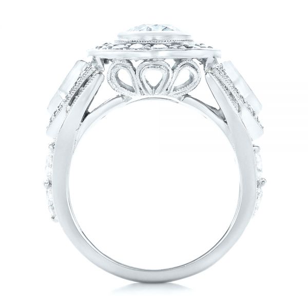 18k White Gold And Platinum 18k White Gold And Platinum Custom Two-tone Diamond Engagement Ring - Front View -  102549