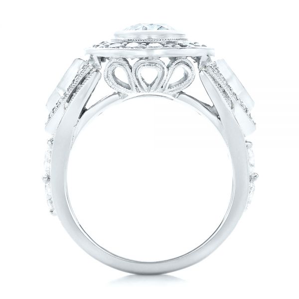 18k White Gold And Platinum 18k White Gold And Platinum Custom Two-tone Diamond Engagement Ring - Front View - 102549