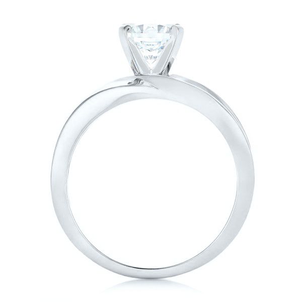 18k White Gold And 14K Gold 18k White Gold And 14K Gold Custom Two-tone Diamond Engagement Ring - Front View - 102587