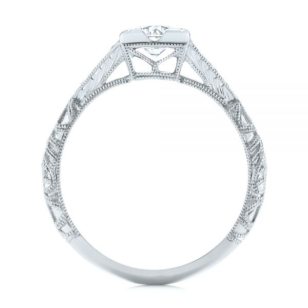  Platinum Platinum Custom Two-tone Diamond Engagement Ring - Front View -  104031