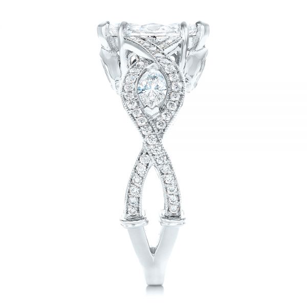 Platinum And Platinum Platinum And Platinum Custom Two-tone Diamond Engagement Ring - Side View - 102464