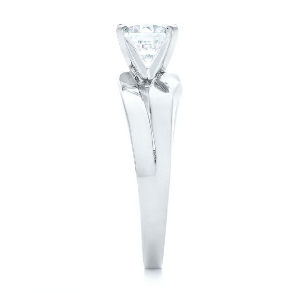 14k White Gold And Platinum 14k White Gold And Platinum Custom Two-tone Diamond Engagement Ring - Side View -  102587