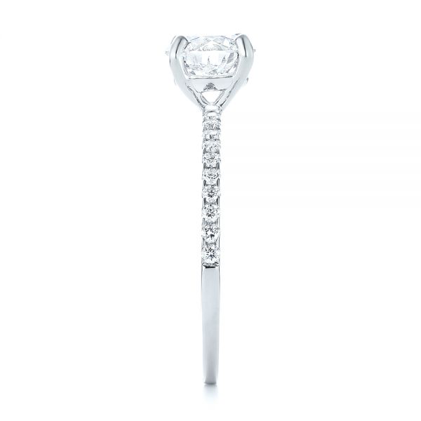  Platinum And 18K Gold Platinum And 18K Gold Custom Two-tone Diamond Engagement Ring - Side View -  103533