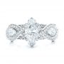 14k White Gold And Platinum 14k White Gold And Platinum Custom Two-tone Diamond Engagement Ring - Top View -  102464 - Thumbnail