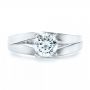 14k White Gold And Platinum 14k White Gold And Platinum Custom Two-tone Diamond Engagement Ring - Top View -  102587 - Thumbnail
