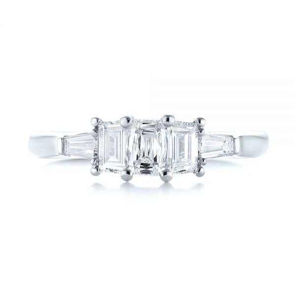 Platinum And 14K Gold Platinum And 14K Gold Custom Two-tone Diamond Engagement Ring - Top View - 103505