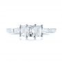 14k White Gold And Platinum 14k White Gold And Platinum Custom Two-tone Diamond Engagement Ring - Top View -  103505 - Thumbnail