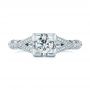  Platinum Platinum Custom Two-tone Diamond Engagement Ring - Top View -  104031 - Thumbnail