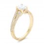 18k Yellow Gold And Platinum 18k Yellow Gold And Platinum Custom Two-tone Diamond Engagement Ring - Three-Quarter View -  102433 - Thumbnail