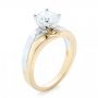 18k Yellow Gold And 14K Gold 18k Yellow Gold And 14K Gold Custom Two-tone Diamond Engagement Ring - Three-Quarter View -  102587 - Thumbnail