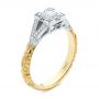 18k Yellow Gold Custom Two-tone Diamond Engagement Ring - Three-Quarter View -  104031 - Thumbnail