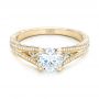 18k Yellow Gold And 14K Gold 18k Yellow Gold And 14K Gold Custom Two-tone Diamond Engagement Ring - Flat View -  102433 - Thumbnail