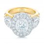 18k Yellow Gold And Platinum Custom Two-tone Diamond Engagement Ring - Flat View -  102549 - Thumbnail