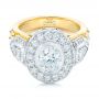 18k Yellow Gold And Platinum Custom Two-tone Diamond Engagement Ring - Flat View -  102549 - Thumbnail