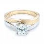 14k Yellow Gold And 14K Gold 14k Yellow Gold And 14K Gold Custom Two-tone Diamond Engagement Ring - Flat View -  102587 - Thumbnail