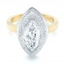  Platinum And 14k Yellow Gold Platinum And 14k Yellow Gold Custom Two-tone Diamond Engagement Ring - Flat View -  102947 - Thumbnail