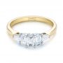 14k Yellow Gold And 14K Gold Custom Two-tone Diamond Engagement Ring - Flat View -  103505 - Thumbnail