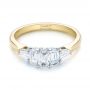 14k Yellow Gold And 18K Gold 14k Yellow Gold And 18K Gold Custom Two-tone Diamond Engagement Ring - Flat View -  103505 - Thumbnail