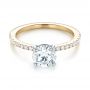 18k Yellow Gold And 18K Gold 18k Yellow Gold And 18K Gold Custom Two-tone Diamond Engagement Ring - Flat View -  103533 - Thumbnail