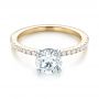 14k Yellow Gold And 14K Gold 14k Yellow Gold And 14K Gold Custom Two-tone Diamond Engagement Ring - Flat View -  103533 - Thumbnail