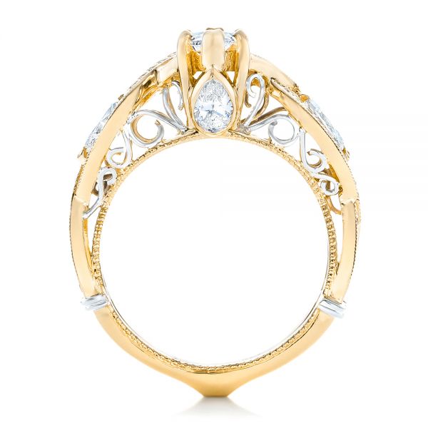 18k Yellow Gold And 18K Gold 18k Yellow Gold And 18K Gold Custom Two-tone Diamond Engagement Ring - Front View -  102464