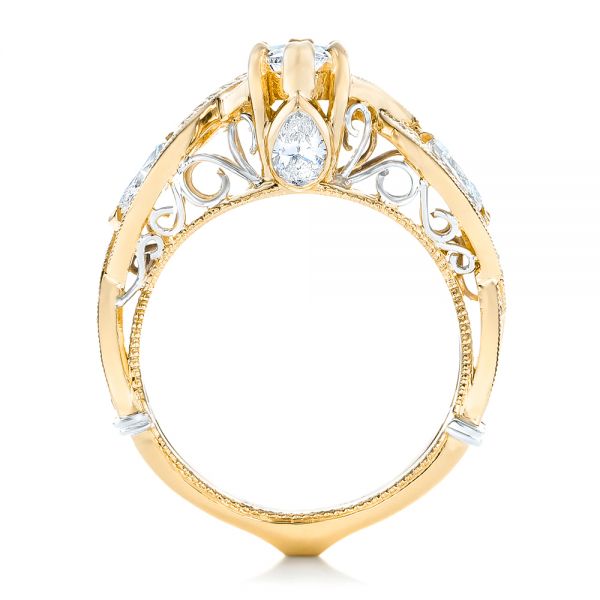 18k Yellow Gold And 14K Gold 18k Yellow Gold And 14K Gold Custom Two-tone Diamond Engagement Ring - Front View -  102464