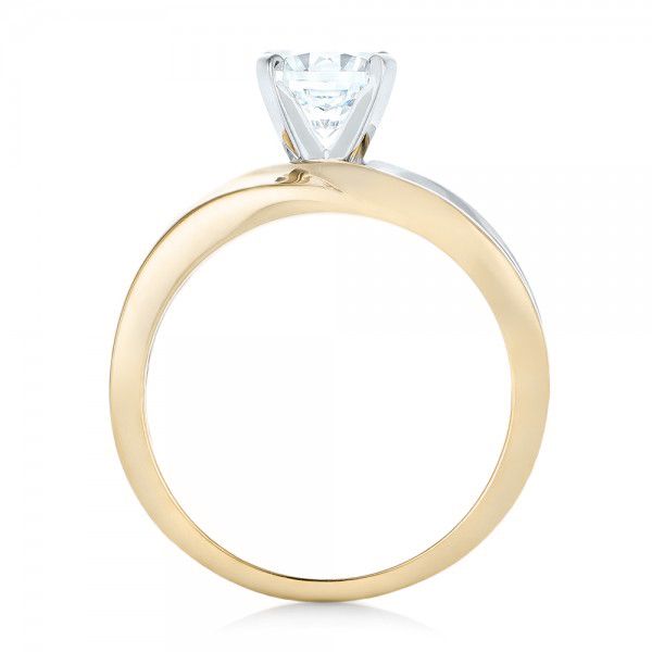 18k Yellow Gold And 14K Gold 18k Yellow Gold And 14K Gold Custom Two-tone Diamond Engagement Ring - Front View - 102587