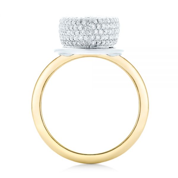 18K Gold And 18k Yellow Gold Custom Two-tone Diamond Engagement Ring - Front View - 102947