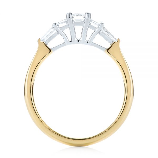 14k Yellow Gold And 14K Gold Custom Two-tone Diamond Engagement Ring - Front View - 103505