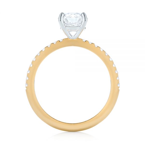 18k Yellow Gold And 18K Gold 18k Yellow Gold And 18K Gold Custom Two-tone Diamond Engagement Ring - Front View - 103533