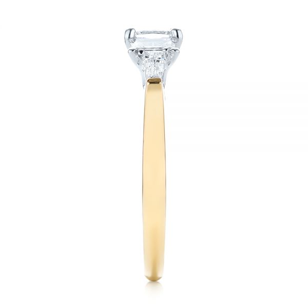 14k Yellow Gold And 14K Gold Custom Two-tone Diamond Engagement Ring - Side View - 103505