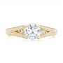 14k Yellow Gold And 14K Gold Custom Two-tone Diamond Engagement Ring - Top View -  102433 - Thumbnail