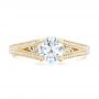 14k Yellow Gold And 14K Gold Custom Two-tone Diamond Engagement Ring - Top View -  102433 - Thumbnail