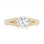 14k Yellow Gold And 18K Gold 14k Yellow Gold And 18K Gold Custom Two-tone Diamond Engagement Ring - Top View -  102433 - Thumbnail