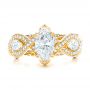 14k Yellow Gold And 18K Gold 14k Yellow Gold And 18K Gold Custom Two-tone Diamond Engagement Ring - Top View -  102464 - Thumbnail