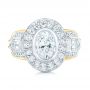 18k Yellow Gold And Platinum Custom Two-tone Diamond Engagement Ring - Top View -  102549 - Thumbnail