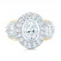 18k Yellow Gold And Platinum Custom Two-tone Diamond Engagement Ring - Top View -  102549 - Thumbnail