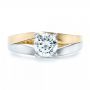 14k Yellow Gold And Platinum 14k Yellow Gold And Platinum Custom Two-tone Diamond Engagement Ring - Top View -  102587 - Thumbnail