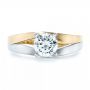 14k Yellow Gold And 14K Gold 14k Yellow Gold And 14K Gold Custom Two-tone Diamond Engagement Ring - Top View -  102587 - Thumbnail