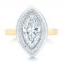  18K Gold And 18k Yellow Gold Custom Two-tone Diamond Engagement Ring - Top View -  102947 - Thumbnail