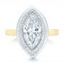  Platinum And 18k Yellow Gold Platinum And 18k Yellow Gold Custom Two-tone Diamond Engagement Ring - Top View -  102947 - Thumbnail