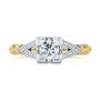 18k Yellow Gold Custom Two-tone Diamond Engagement Ring - Top View -  104031 - Thumbnail