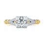 18k Yellow Gold Custom Two-tone Diamond Engagement Ring - Top View -  104031 - Thumbnail