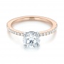 18k Rose Gold And 14K Gold 18k Rose Gold And 14K Gold Custom Two-tone Diamond Engagement Ring - Flat View -  103533 - Thumbnail