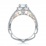  Platinum Custom Two-tone Diamond Engagement Ring - Front View -  102127 - Thumbnail