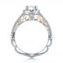  Platinum Custom Two-tone Diamond Engagement Ring - Front View -  102127 - Thumbnail