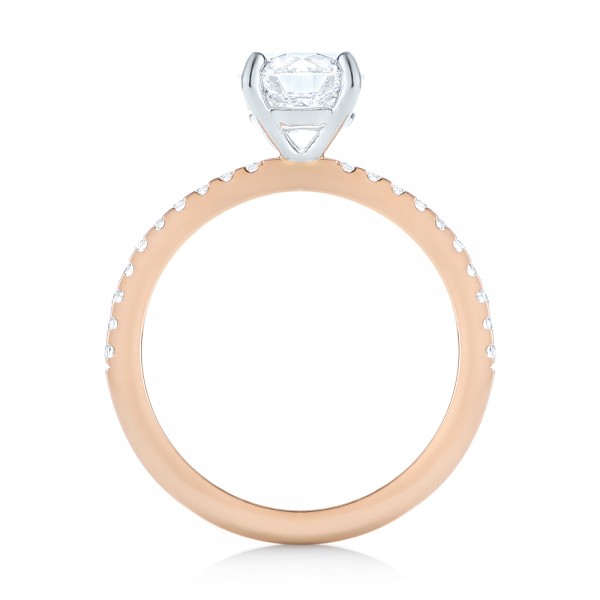 14k Rose Gold And Platinum 14k Rose Gold And Platinum Custom Two-tone Diamond Engagement Ring - Front View -  103533