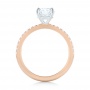 14k Rose Gold And 14K Gold Custom Two-tone Diamond Engagement Ring - Front View -  103533 - Thumbnail
