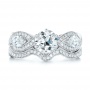  Platinum Platinum Custom Two-tone Diamond Engagement Ring - Top View -  103131 - Thumbnail
