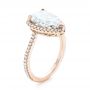 18k Rose Gold And 18K Gold 18k Rose Gold And 18K Gold Custom Two-tone Diamond Halo Engagement Ring - Three-Quarter View -  102901 - Thumbnail